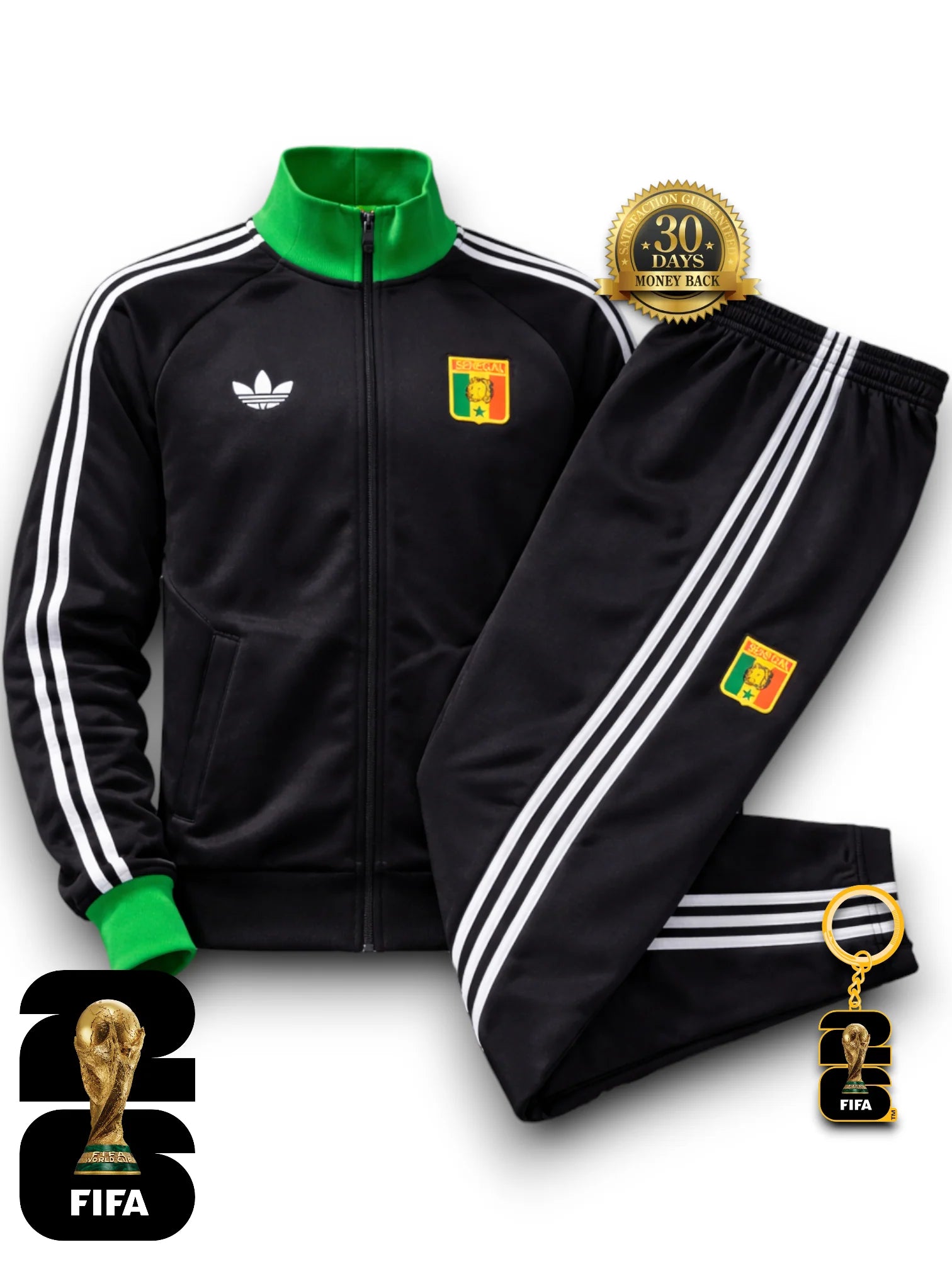 Senegal World Cup 2026 Hoodie TrackSuit Black Jacket