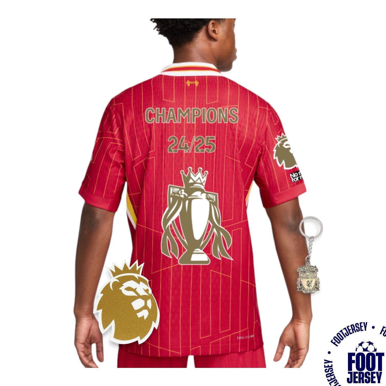 Liverpool Home Jersey 2024/2025 - CHAMPIONS 25 & Gold Trophy