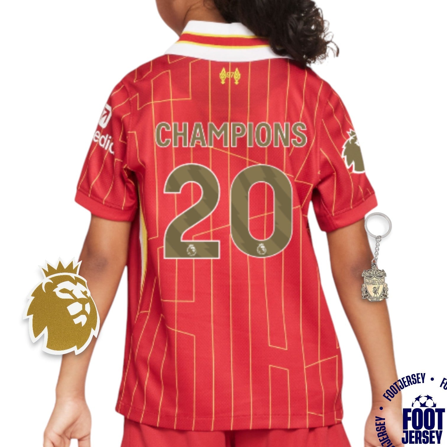 Liverpool Home Jersey 2024/2025 - CHAMPIONS 20 & Gold Trophy