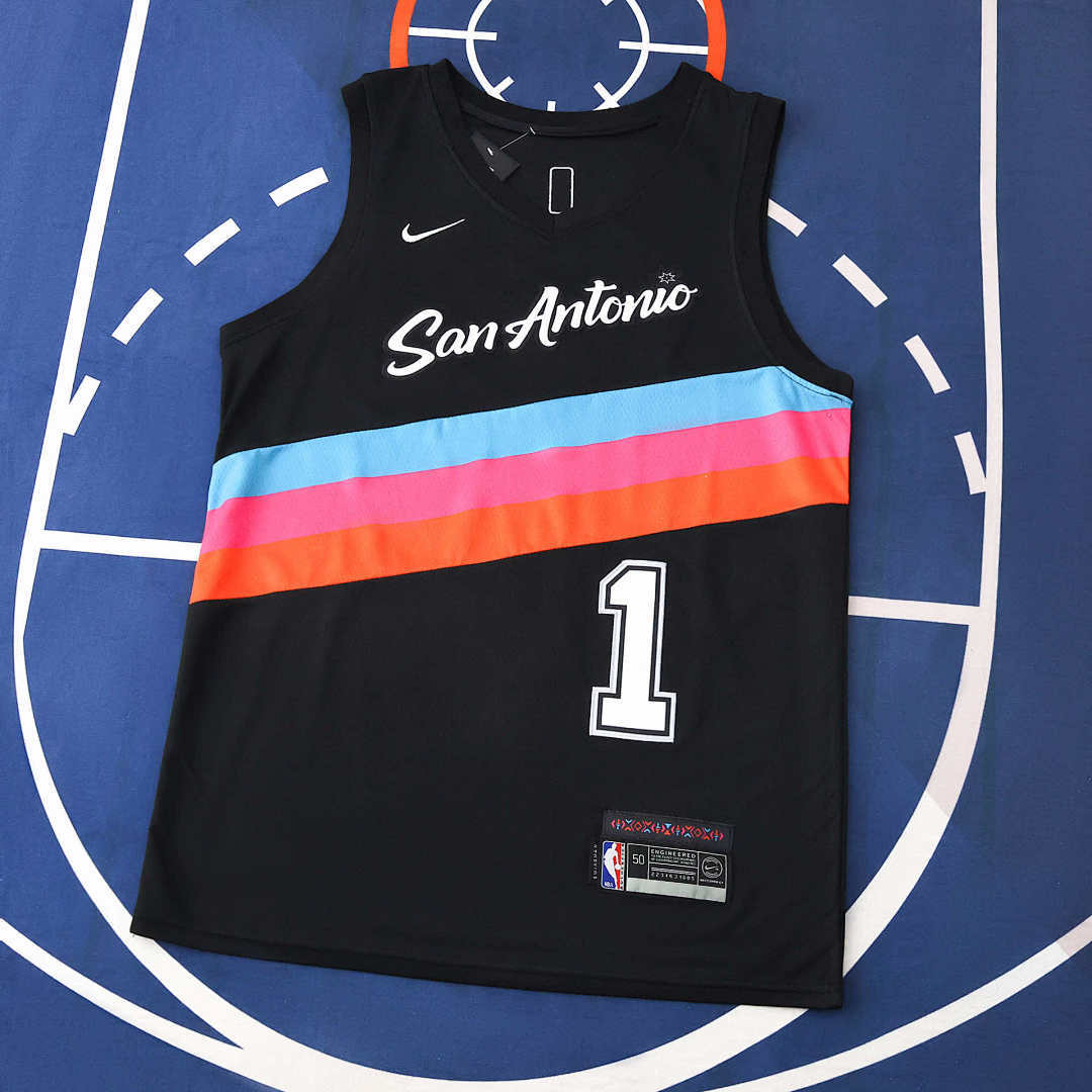 NBA San Antonio Spurs black 1#WEMBANYAMA 2025/26