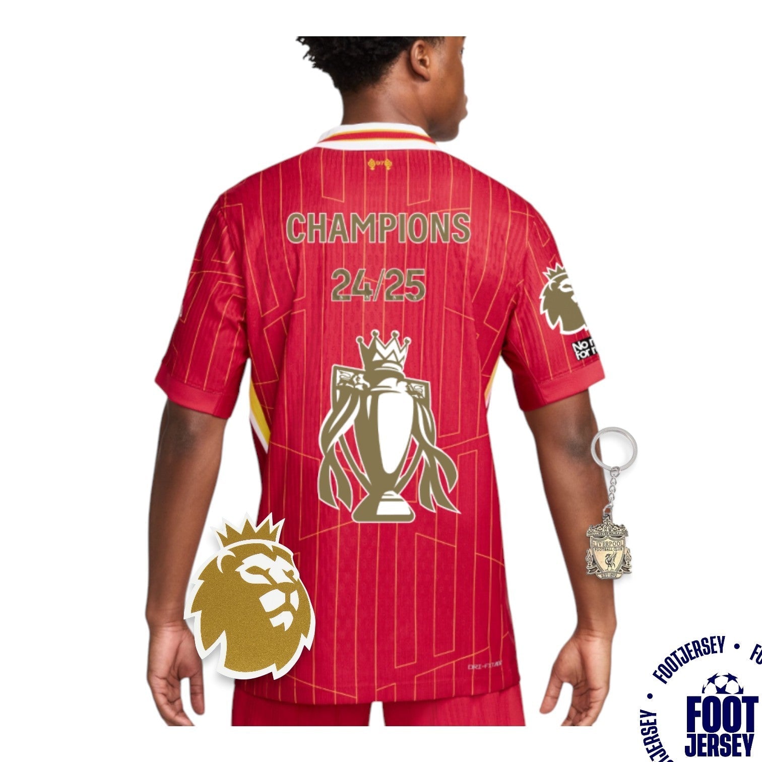Liverpool Home Jersey 2024/2025 - CHAMPIONS 25 & Gold Trophy