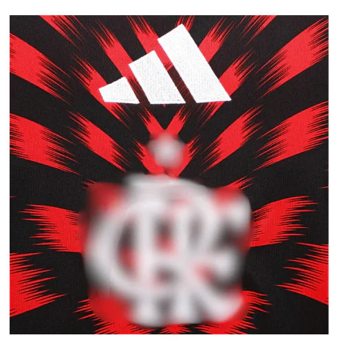 Camisa Flamengo CRF Pré Jogo 25/26 - Preto e Vermelho