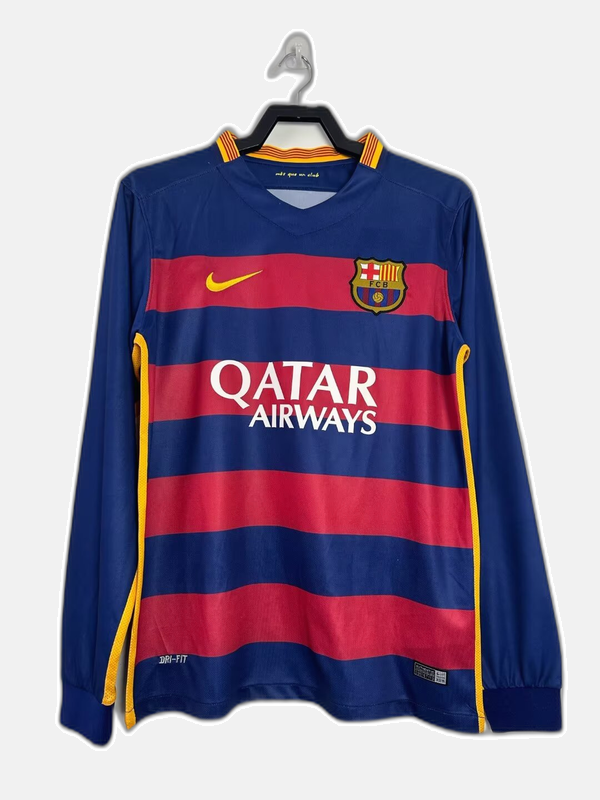 Barcelona 15/16 I Home Jersey - Long Sleeve Retro Version