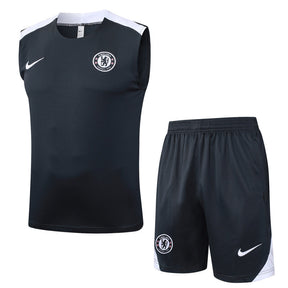 Chelsea Kit Black Jersey + Shorts - No Sleeve 25/26