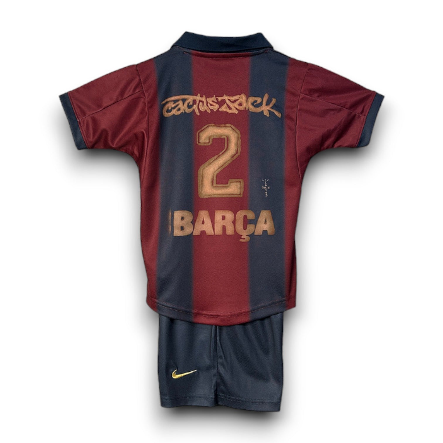 Kids Travis Scott x FC Barcelona Retro Kit 2000/01 Home Skeleton