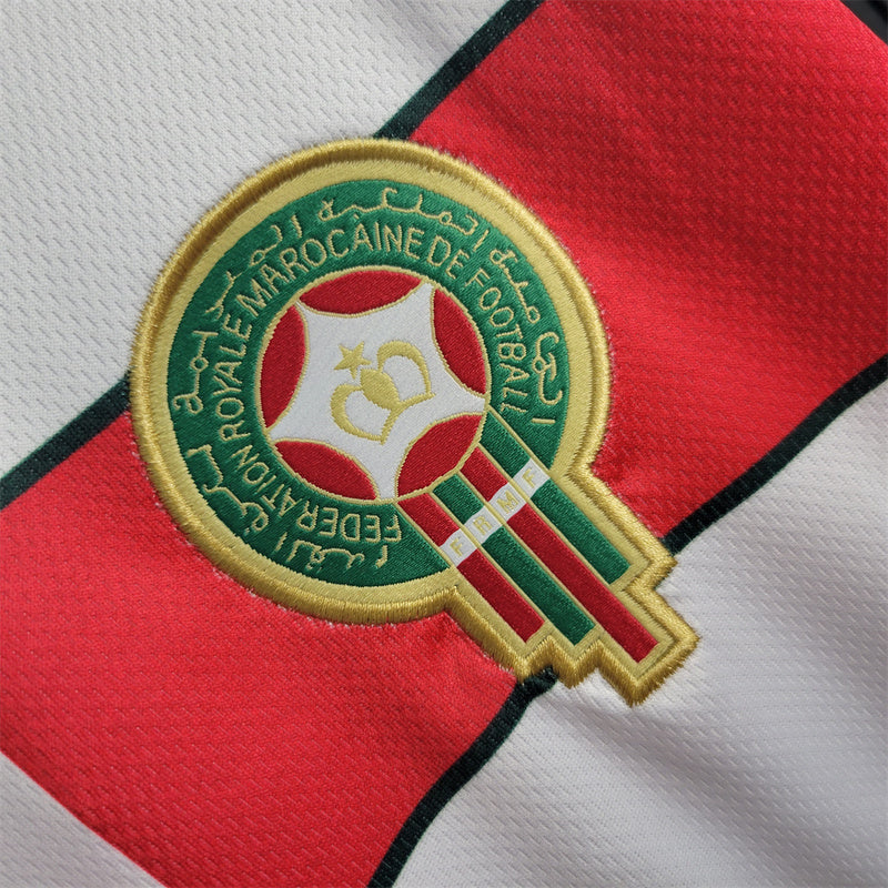 Morocco 1998 Away White Retro Jersey - Long Sleeve