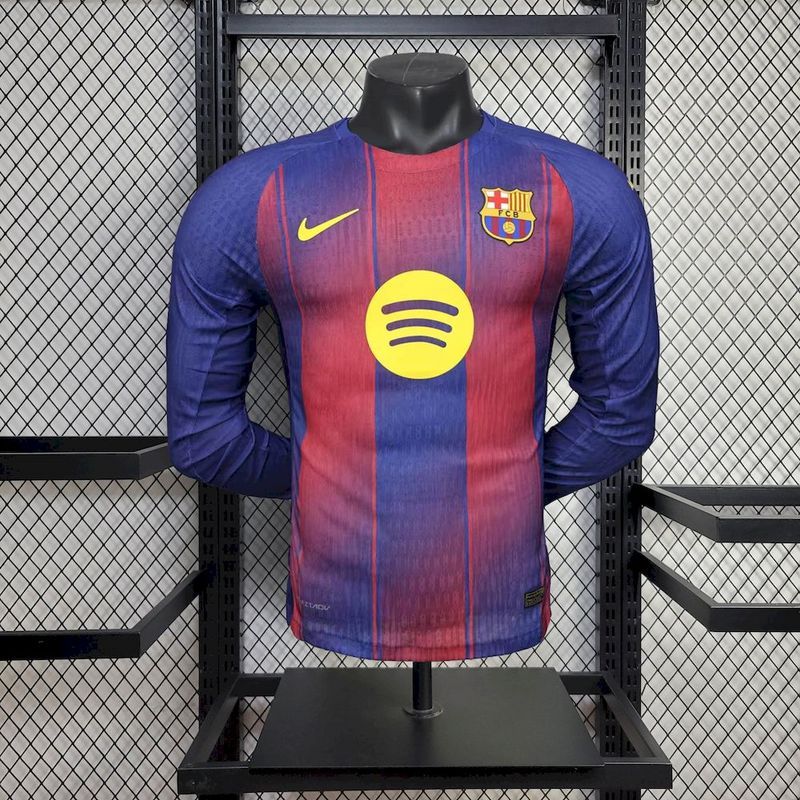 Barcelona 25/26 Home Player Jersey - Long Sleeve