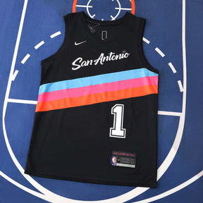 NBA San Antonio Spurs black 1#WEMBANYAMA 2025/26