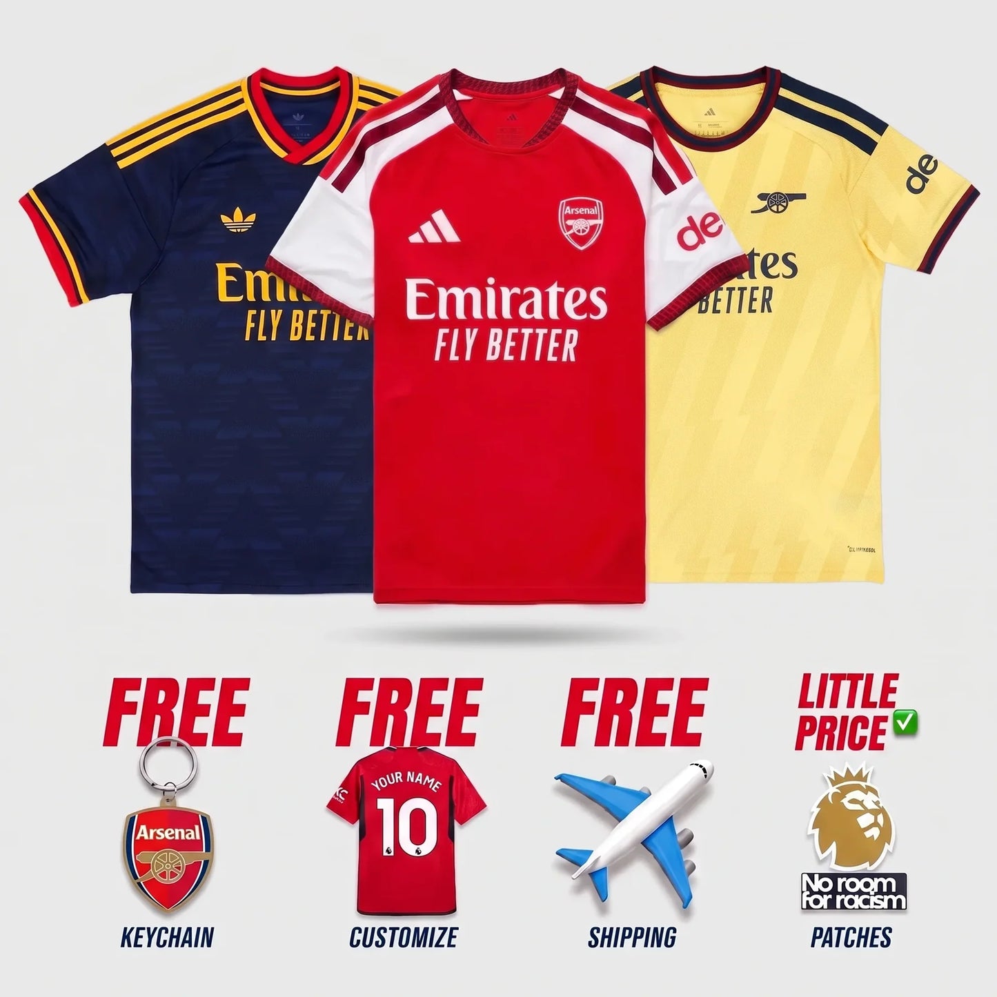 Arsenal Home, Away, and Third Fan 2026/27 Combo