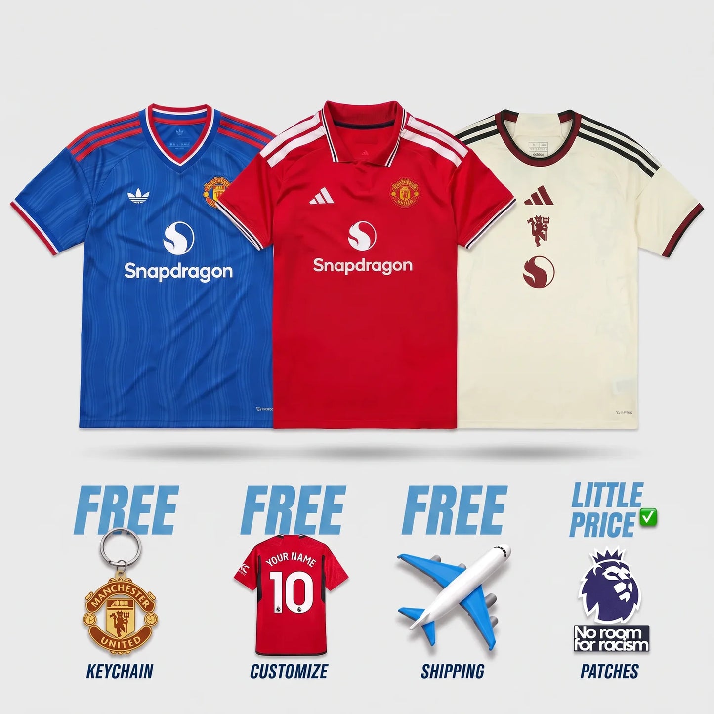 Manchester United Home, Away and Third Fan 2026/27 Combo