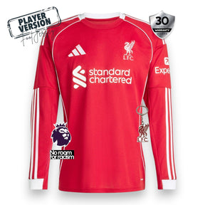 Liverpool Home Player Jersey 2025/26 - Long Sleeve