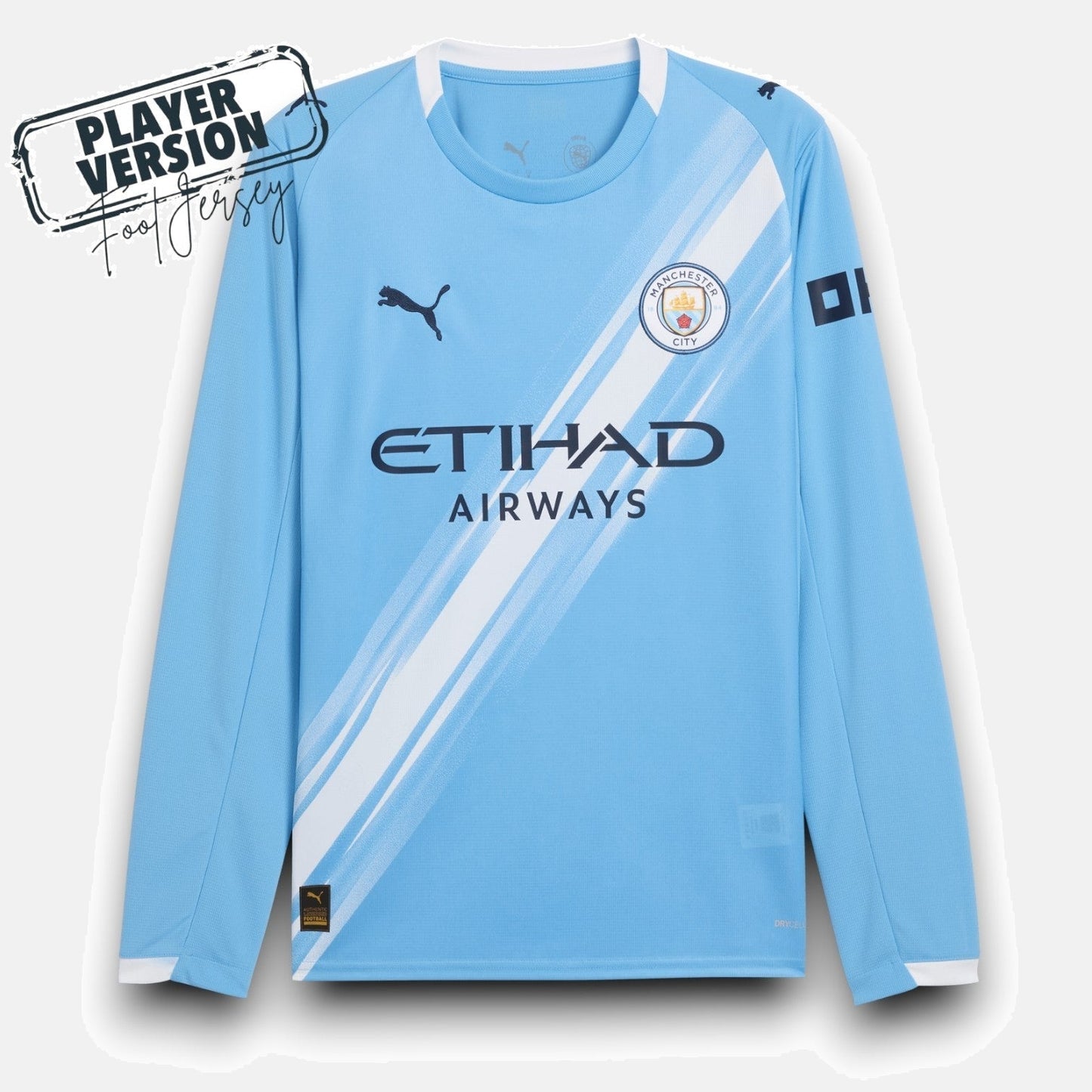 Manchester City Player Home Jersey 2025/26 Long Sleeve