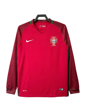 Portugal 2016 I Home Jersey - Long Sleeve Retro Version