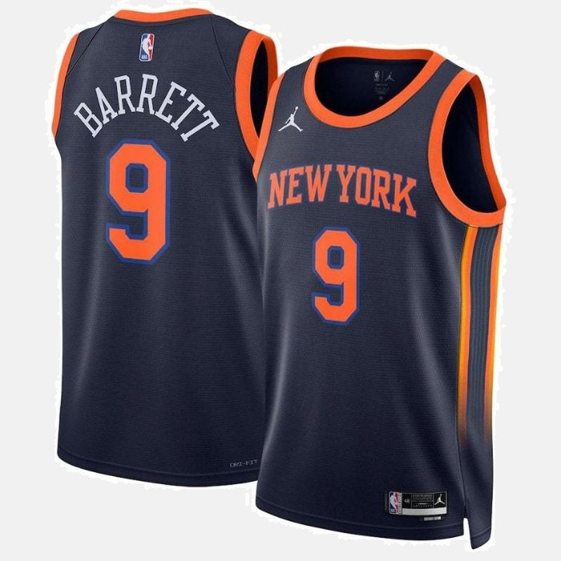 RJ Barrett New York Knicks  2023 NBA Jersey - Statement Edition - Navy