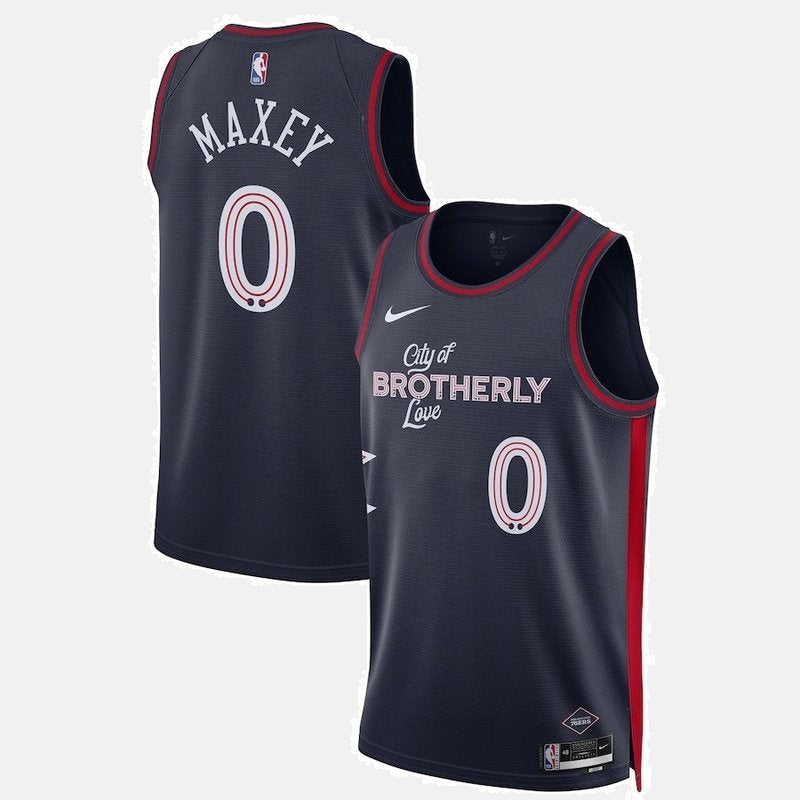 Tyrese Maxey Philadelphia 76ers Unisex 23/24 NBA Jersey - Navy - City Edition